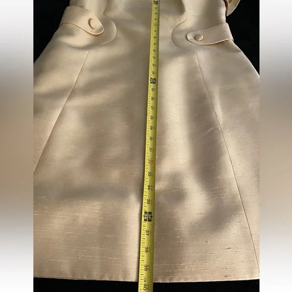 Vintage 1960s Ivory Silk Dress & Coat Set Jackie O Style Nordstrom Designer - Picture 10 of 14